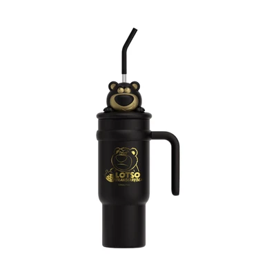 Gambar Ataru Botol Vacuum Flask Stainless Steel Dengan Handle Lotso 900 ml - Hitam