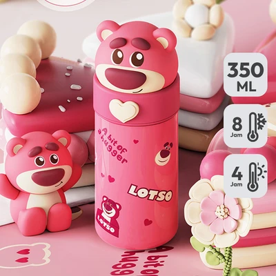 Gambar Ataru Botol Vacuum Flask Stainless Steel Head Lotso 350 ml - Pink