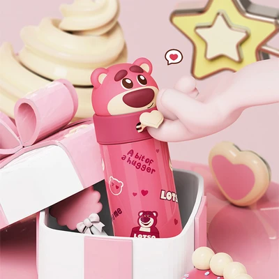 Gambar Ataru Botol Vacuum Flask Stainless Steel Head Lotso 350 ml - Pink