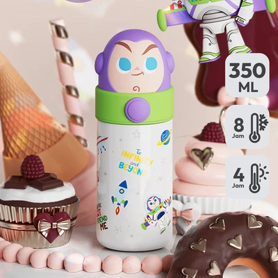 Gambar Ataru Botol Vacuum Flask Stainless Steel Head Buzz 350 ml- Putih