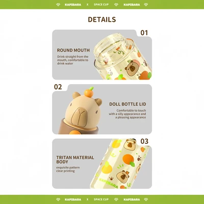 Gambar Ataru Botol Minum Tritan Head Capybara 500 ml Random