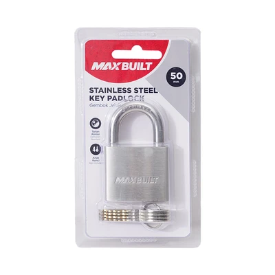 Gambar Maxbuilt Gembok Stainless Steel Brass Cylinder Short Shackle 5 cm - Silver