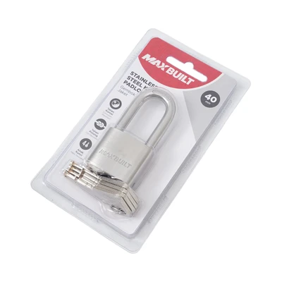 Gambar Maxbuilt Gembok Stainless Steel Long Shackle 4 cm - Silver