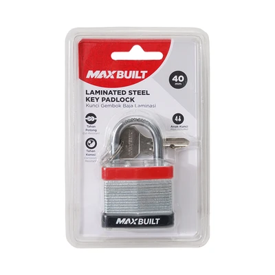 Gambar Maxbuilt Gembok Stainless Steel Long Shackle 5 cm - Silver