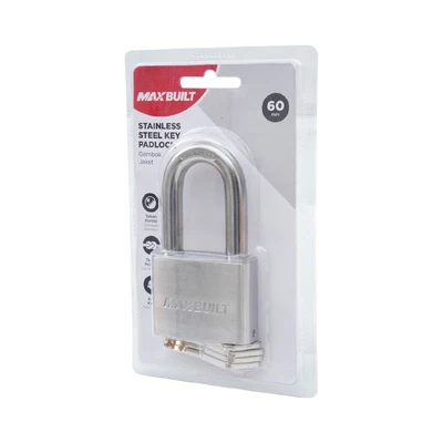 Gambar Maxbuilt Gembok Stainless Steel Long Shackle 6 cm - Silver