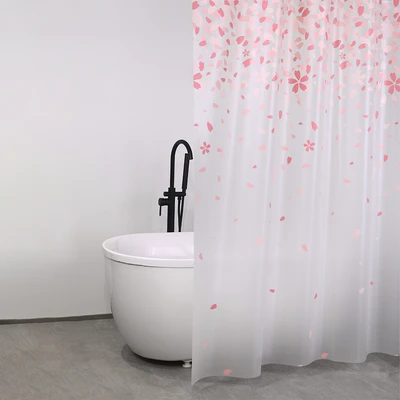 Gambar Forhom Tirai Kamar Mandi Sakura PEVA 180x180 cm Transparan