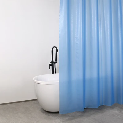 Gambar Forhom Tirai Kamar Mandi PEVA 180x180 cm - Biru Misty