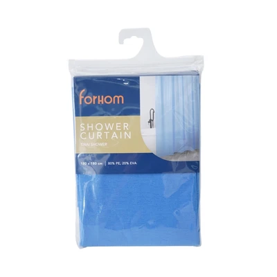 Gambar Forhom Tirai Kamar Mandi PEVA 180x180 cm - Biru Misty