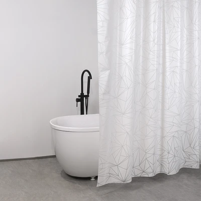Gambar Forhom Tirai Kamar Mandi Triangle PEVA 180x180 cm - Putih