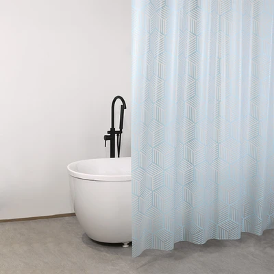 Gambar Forhom Tirai Kamar Mandi Cube PEVA 180x180 cm - Biru