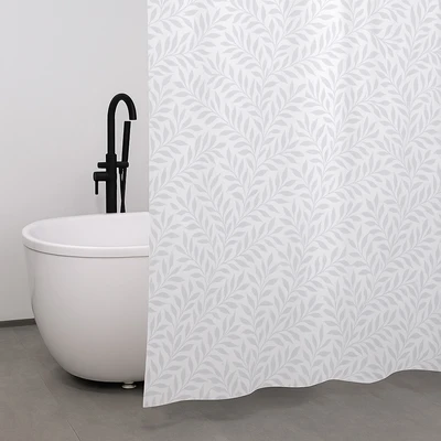 Gambar Forhom Tirai Kamar Mandi Leaf PEVA 180x180 cm Transparan