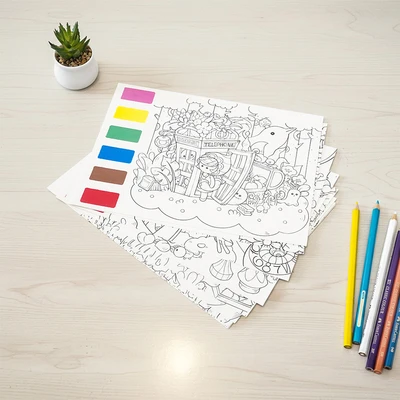 Gambar Ataru Kertas Mewarnai Set 12 Lembar V1 - Mix