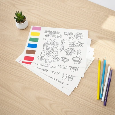 Gambar Ataru Kertas Mewarnai Set 12 Lembar V2 - Mix