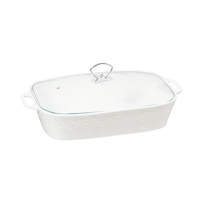 Gambar Appetite Wadah Saji Casserole Porcelain Rectangle 2.6 Liter - Putih