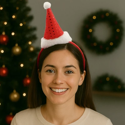 Gambar Noelle Bando Natal Christmas Hat - Merah