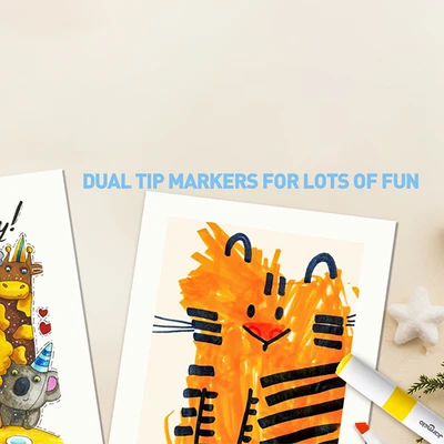 Gambar Jarmelo Set 24 Pcs Spidol Washable Dual Tip - Mix