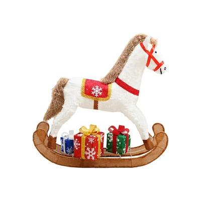Gambar Noelle 90 cm Lampu Dekorasi Natal Christmas Rocking Horse - Putih