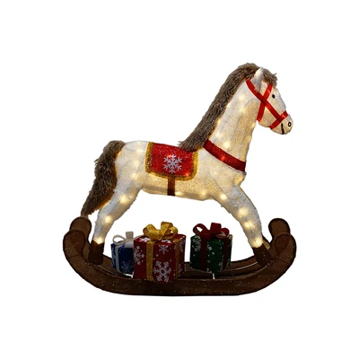 Gambar Noelle 90 cm Lampu Dekorasi Natal Christmas Rocking Horse - Putih