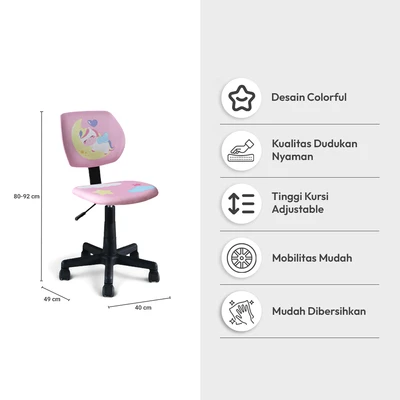 Gambar Informa Otto Kursi Belajar Anak Unicorn - Pink