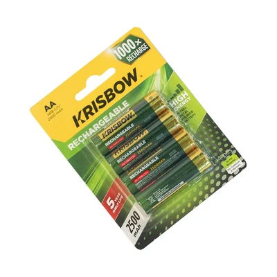 Gambar Krisbow Baterai AA Rechargeable 2500 mAh Set 4 pcs - Hijau