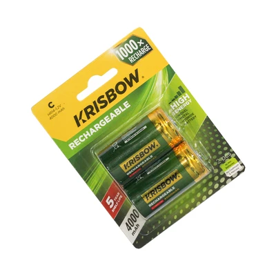 Gambar Krisbow Baterai C Rechargeable 4000 mAh Set 2 pcs - Hijau