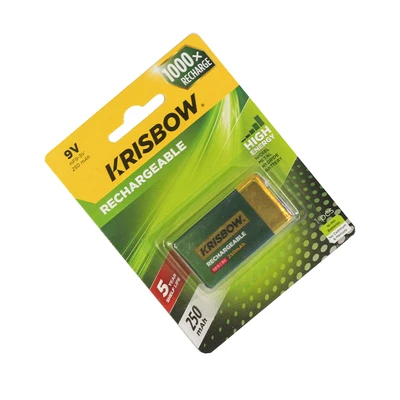 Gambar Krisbow Baterai 9V Rechargeable 250 mAh - Hijau
