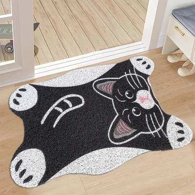Gambar Kris Keset Pintu PVC Printed Shape Cat 40x60 cm - Hitam