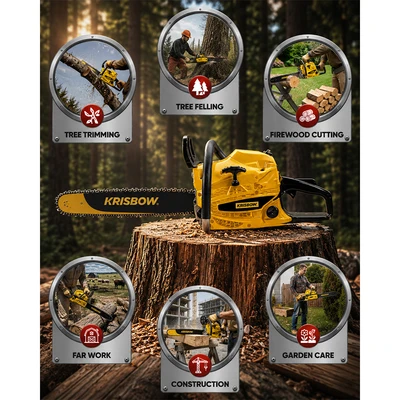 Gambar Krisbow Gergaji Mesin Bensin 18 Inch - Kuning