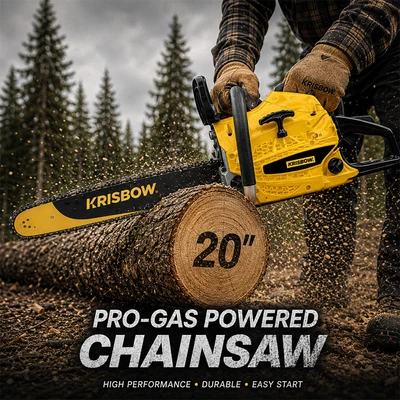Gambar Krisbow Gergaji Mesin Bensin 22 Inch - Kuning