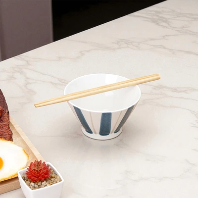 Gambar Appetite Hoshi Mangkuk Saji Keramik Dengan Sumpit Set 2 pcs - Putih