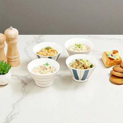 Gambar Appetite Hoshi Mangkuk Saji Keramik Set 4 pcs - Putih