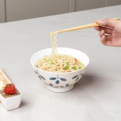 Gambar Appetite Hikari Mangkuk Saji Keramik Dengan Sumpit Set 2 pcs - Putih