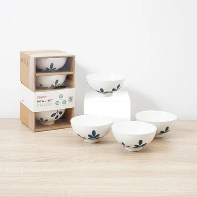Gambar Appetite Hikari Mangkuk Saji Keramik Set 4 pcs - Putih