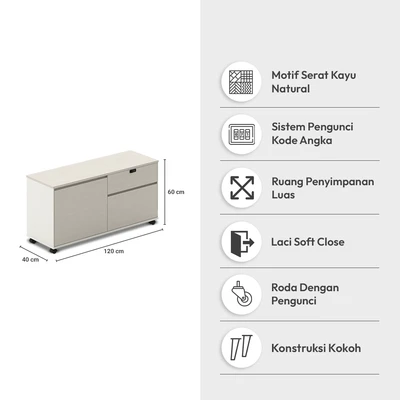 Gambar Sieben Kabinet Kantor Pedestal - Putih