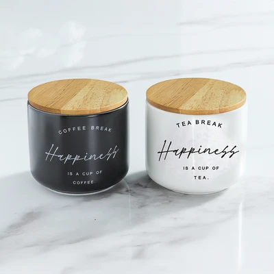 Gambar Appetite Navrielle Stoples Keramik Bone China Set 2 pcs - Hitam/Putih