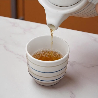 Gambar Appetite Hoshi Teko Teh & Cangkir Stoneware Dengan Nampan 500 ml Set 4 Pcs - Mix