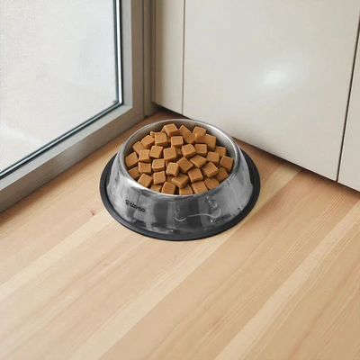 Gambar Cavea Ukuran M Tempat Makan Hewan Stainless Steel - Silver