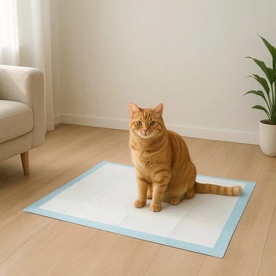 Gambar Cavea Training Pads Hewan 60x90 cm Set 10 pcs - Biru/Abu-Abu
