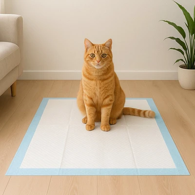 Gambar Cavea Training Pads Hewan 60x90 cm Set 10 pcs - Biru/Abu-Abu