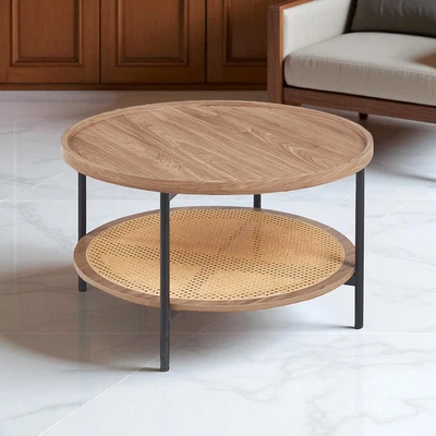 Gambar Informa Valen Meja Tamu Round - Cokelat Walnut
