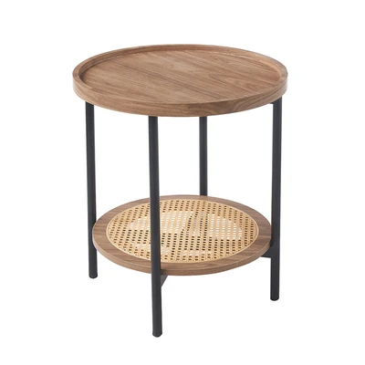 Gambar Informa Valen Meja Sisi Round - Cokelat Walnut
