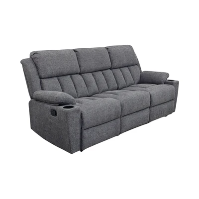 Gambar Informa Costa II Sofa Recliner Fabric 3 Seater - Abu-Abu