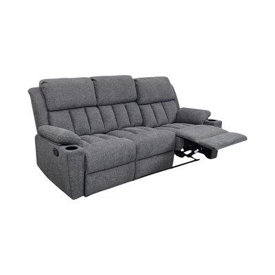 Gambar Informa Costa II Sofa Recliner Fabric 3 Seater - Abu-Abu