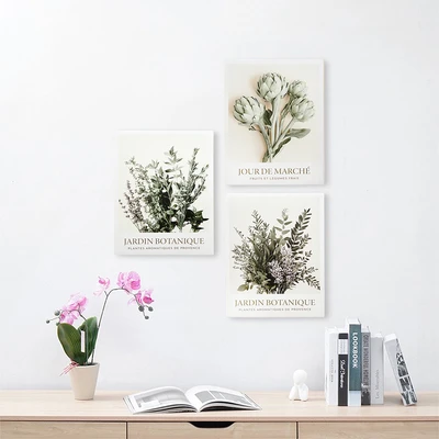 Gambar Informa Hiasan Dinding Kanvas Print Plant 40x50 cm Set 3 Pcs - Mix