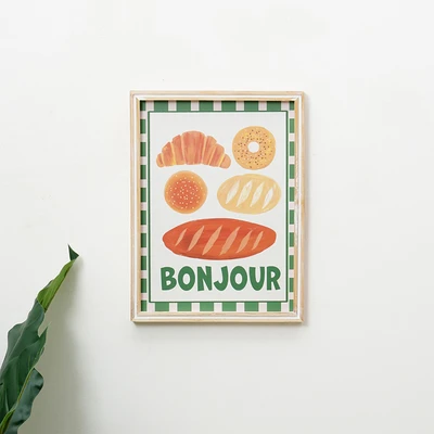 Gambar Informa Hiasan Dinding Kanvas Print Bread Bonjour 30x40 cm - Mix