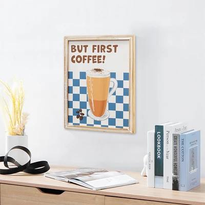 Gambar Informa Hiasan Dinding Kanvas Print But First Coffee 30x40 cm - Mix