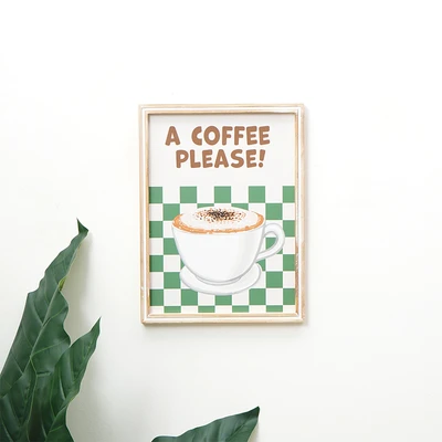 Gambar Informa Hiasan Dinding Kanvas Print A Coffee Please 30x40 cm - Mix
