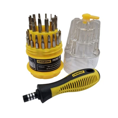 Gambar Krisbow Obeng Mini Set 31 pcs LRMSS1 - Hitam/Kuning