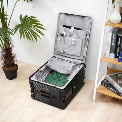 Gambar Luggo Smart Electric Koper PC TSA Lock 20 Inch - Abu-Abu