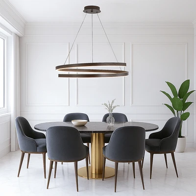 Gambar Informa Foster Lampu Gantung Hias LED 60x20 cm - Cokelat Dark Wood